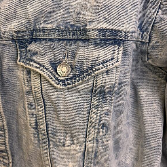 Wild Fable Acid Washied Denim Jean Jacket Women's Medium Retro Streetwear Utilit - Picture 4 of 10